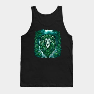 Abstract Lion in Lush Jungle Tank Top